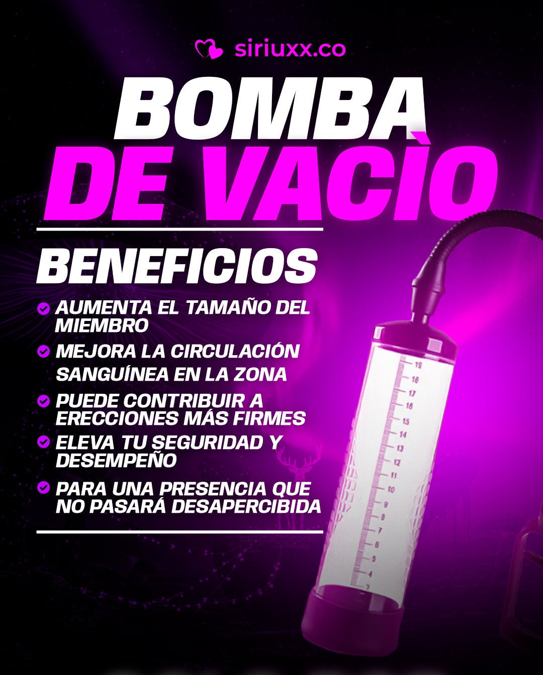 Bomba de vacío, agranda tu picha, aumenta grosor y mejora erecciones.