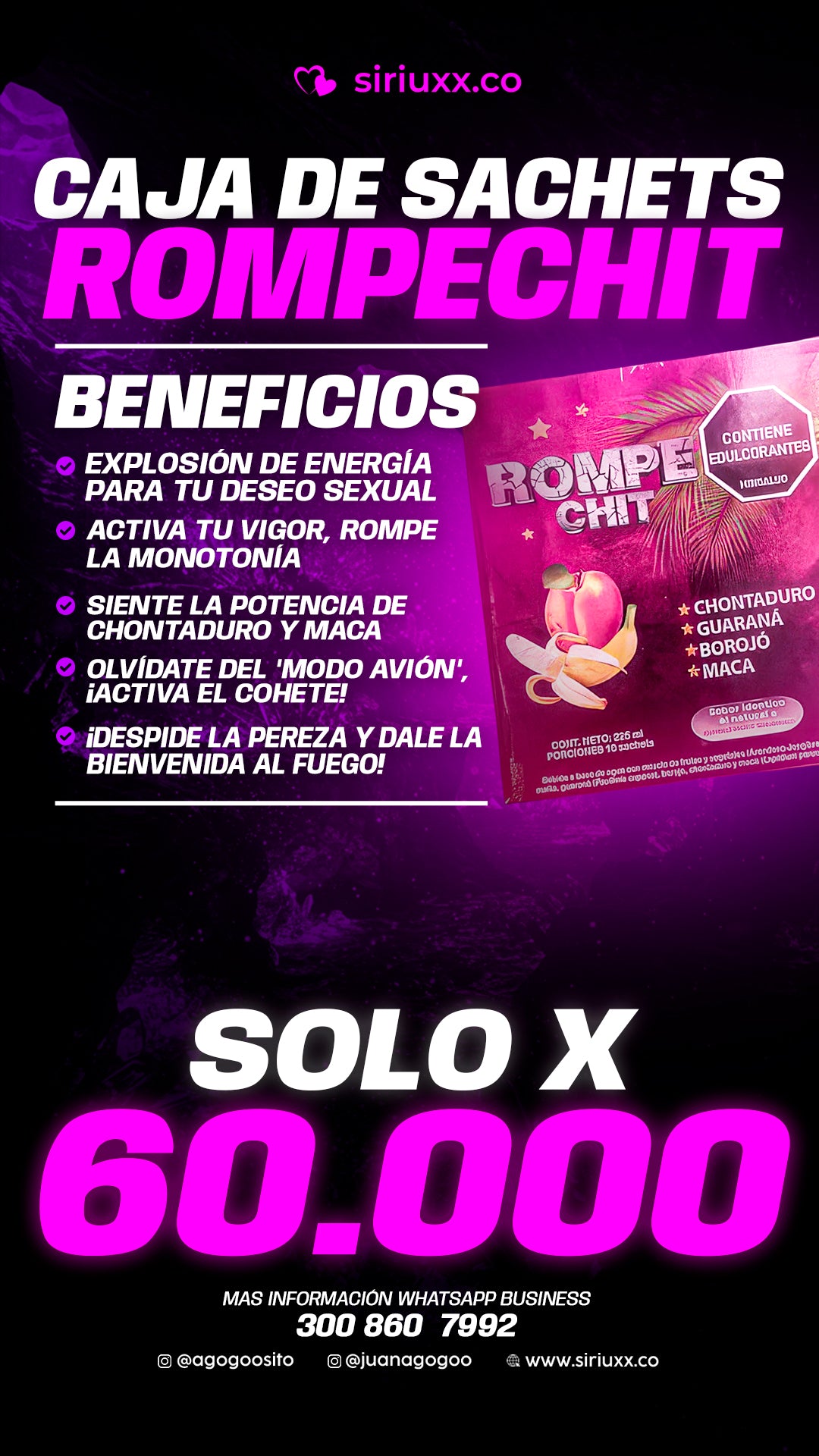 Caja sachet rompe shit