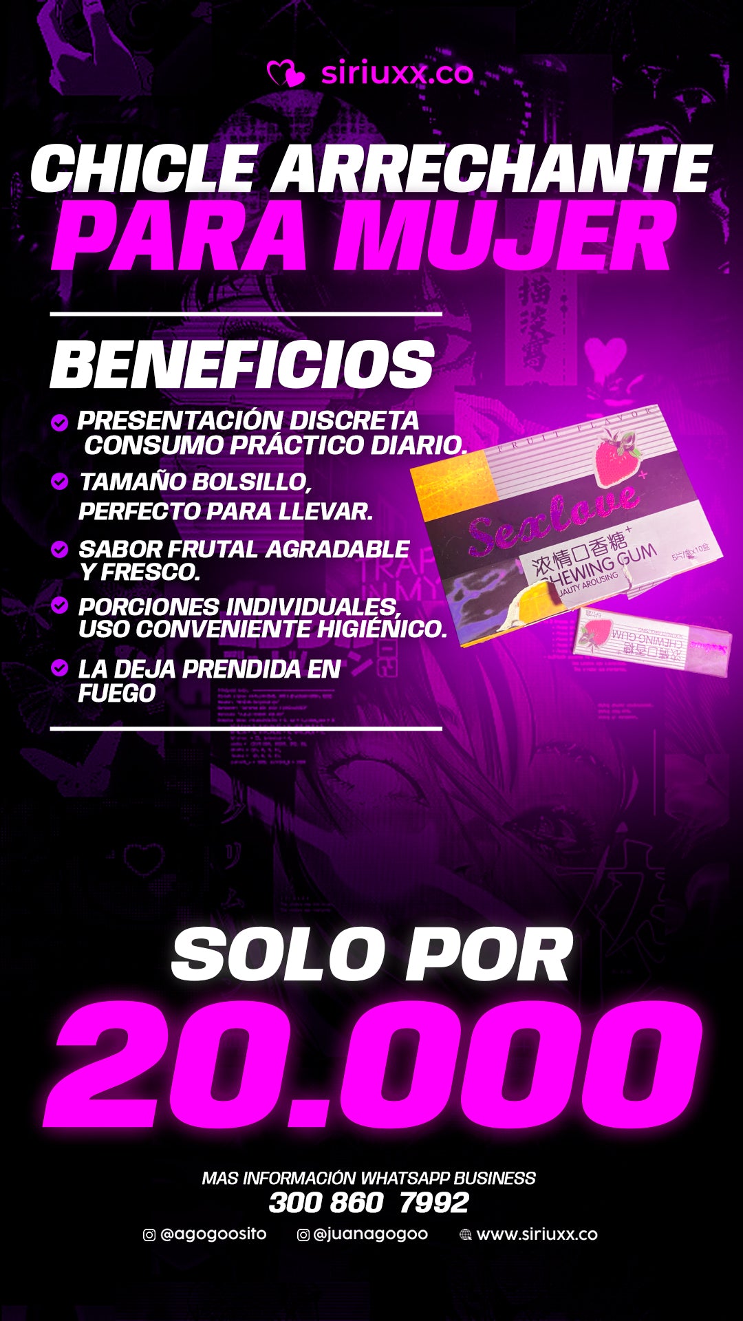 Chicle arrechante para mujer