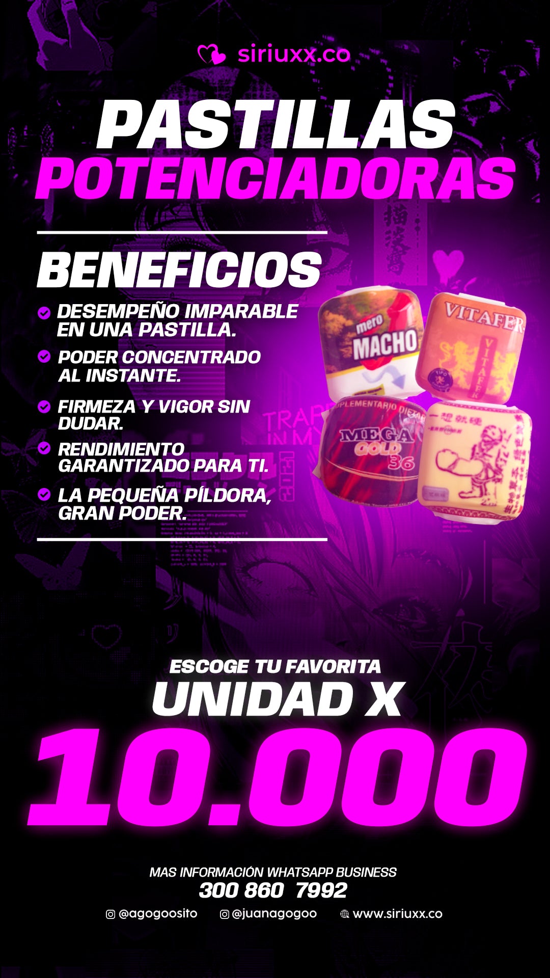 PASTILLAS POTENCIADORAS
