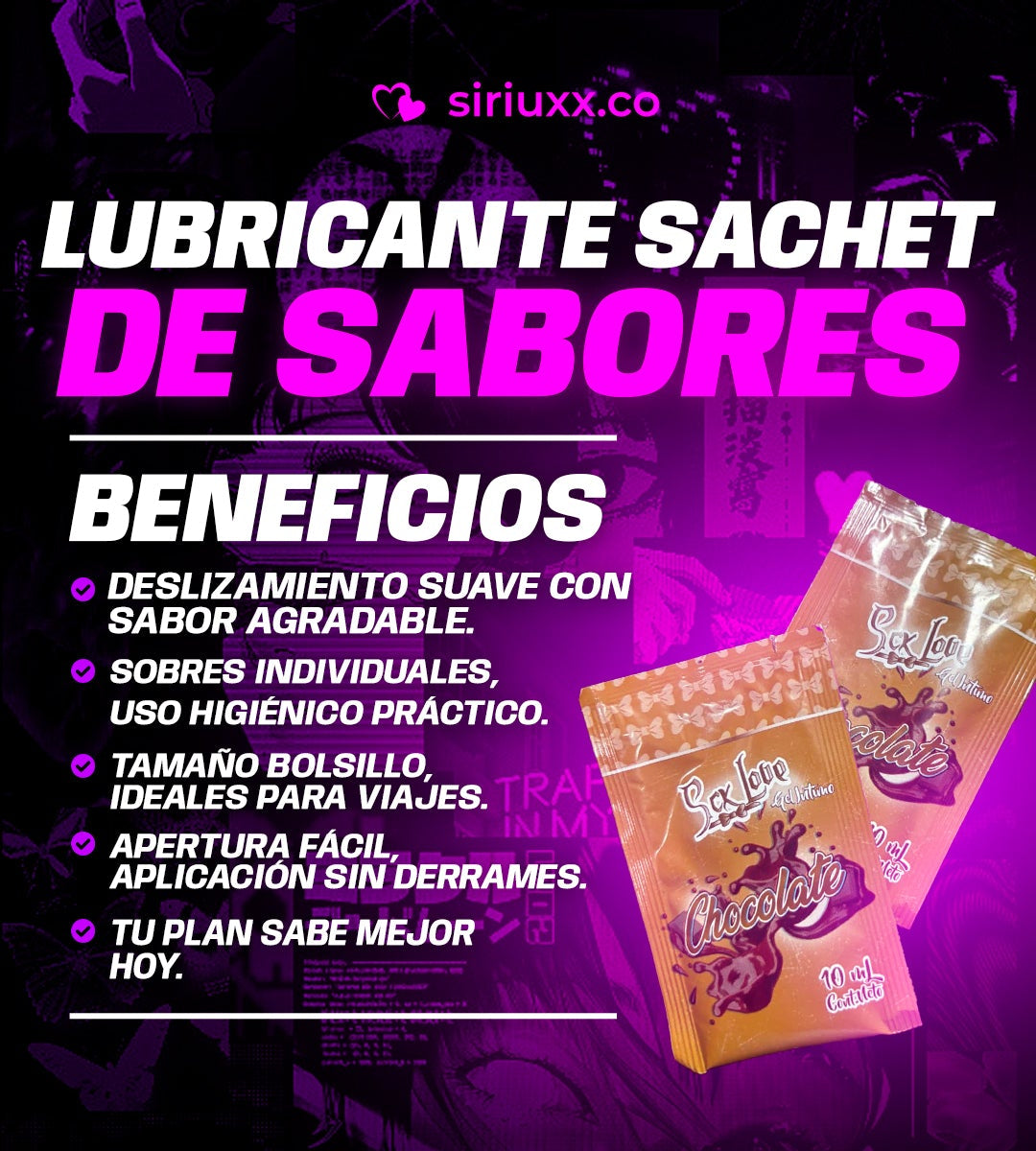 Lubricante sachet sabores