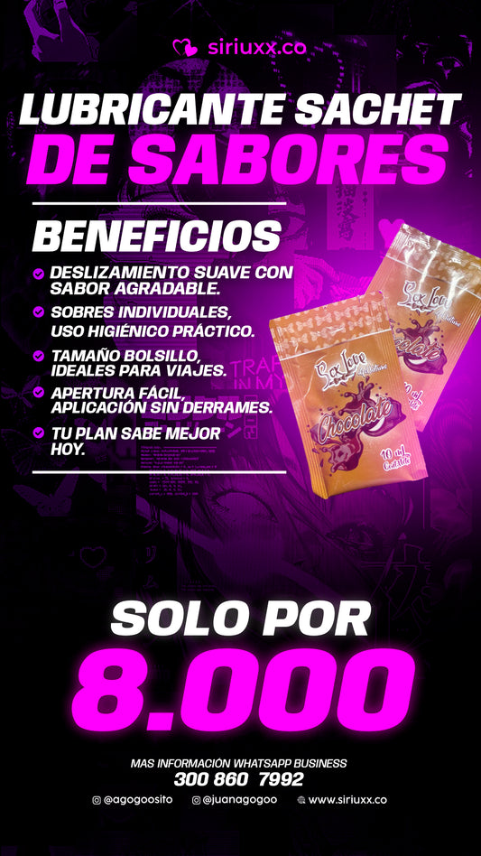 Lubricante sachet sabores